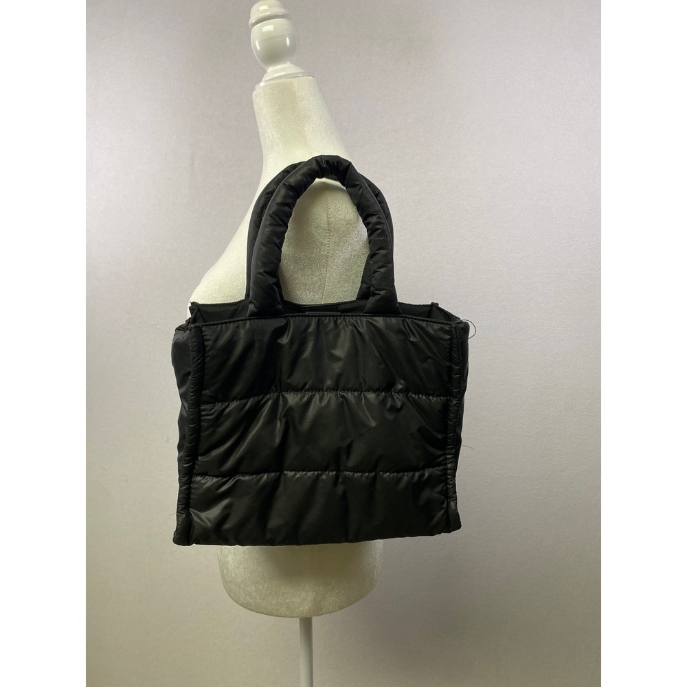 LD Tote Bag Black Puffer Quilted Top Handle Crossbody Shoulder Bag‎
